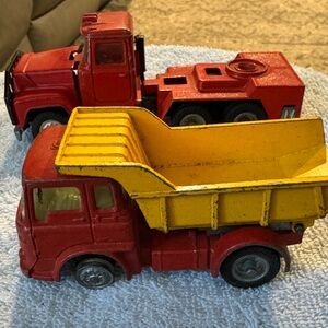 Vintage 1960s Corgi Mack Truck & Dump Truck Set of 2 British England